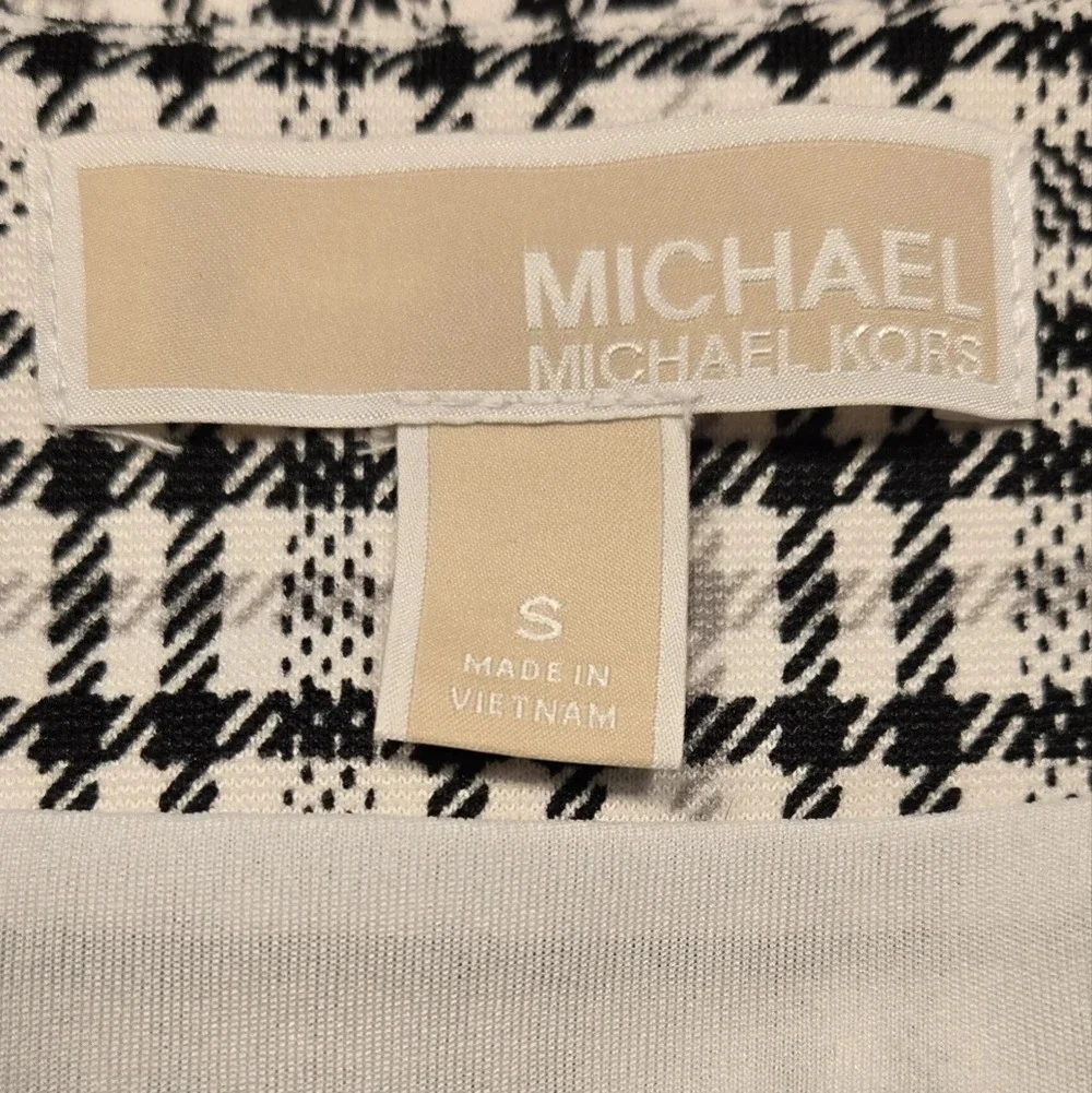 Michael Kors black & white plaid skirt